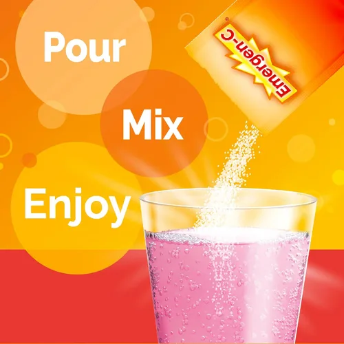 Vista 5 de Emergen-C Hydration+ - Mezcla de bebida deportiva con vitamina C (18 unidades, sabor a frambuesa), reposición de electrolitos, paquetes de polvo