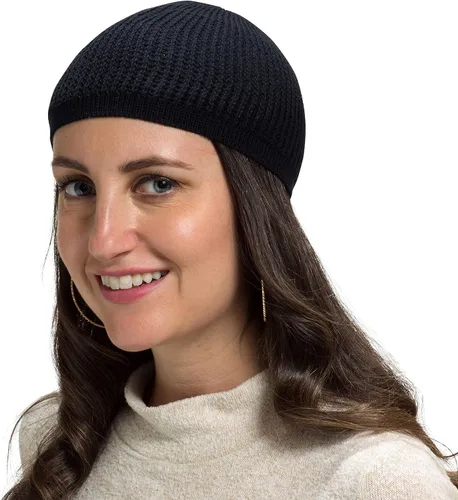 Vista 2 de Skull Cap Kufi Gorros para hombre y mujer 100% algodón Skully, gorra de correr y forro de casco, a cuadros