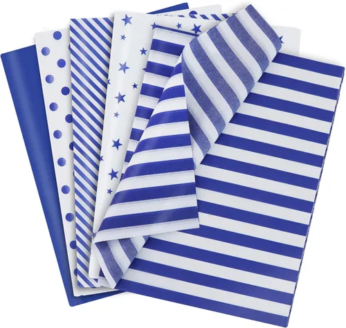 Vista 21 de BEISHIDA 100 hojas de papel de seda blanco y negro a granel, rayas de sarga y puntos, estrellas para bolsas de regalo, papel de regalo de 14 x 20