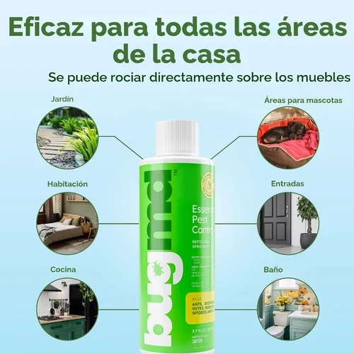Vista 4 de BugMD matahormigas y concentrado de aerosol antiinsectos - Mata cucarachas y chinches de interior, aerosol para arañas para el hogar, defensa contra