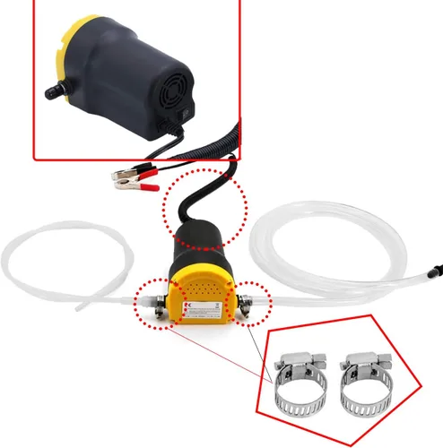 Vista 4 de Bomba de cambio de aceite mejorada de 12 V 60 W, bomba de transferencia de aceite extractor (rápidamente) succión de líquido diésel para cambiar