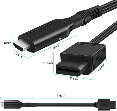 Vista 3 de Junsi Cable convertidor Wii a HDMI, cables adaptadores HDMI, línea de conversión de conector Full HD, cable 1080P720P compatible con Nintendo Wii