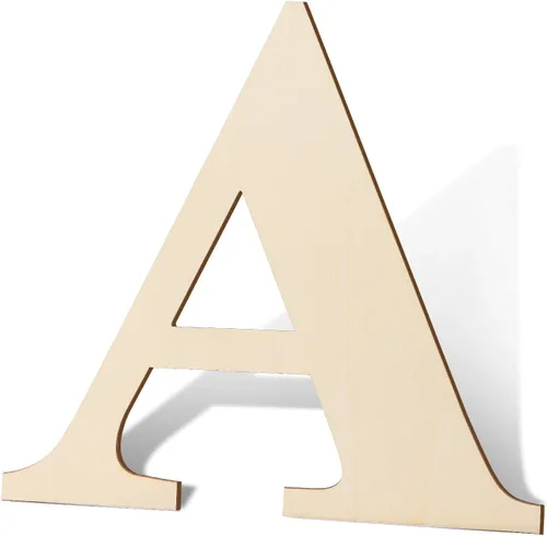 Vista 4 de Letras de madera de 12 pulgadas y letras de madera en blanco de 1/5 pulgadas de grosor sin terminar para pintura, manualidades y decoración de pared
