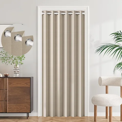 Vista 66 de Cortinas plisadas completamente opacas con cierre magnético, 72 pulgadas de largo, para interiores y exteriores, 1 panel, 45 pulgadas de ancho x 72