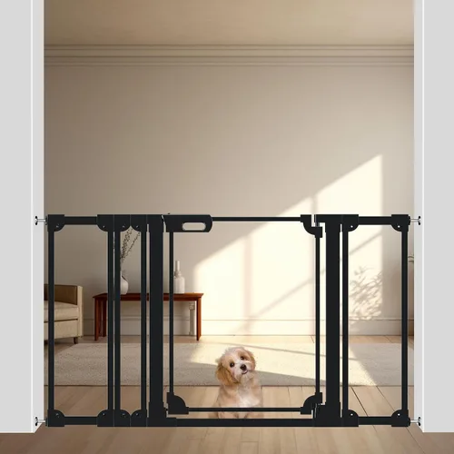 Vista 20 de WAOWAO Puerta de bebé de acrílico transparente de 40 pulgadas extra alta para escaleras, diseño moderno, puerta de acrílico con cierre automático