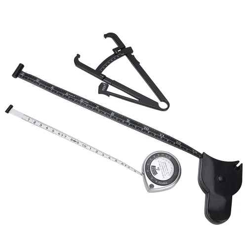 Vista 7 de Dioche Calibrador de grasa corporal y cinta métrica para cuerpo, pinza de grasa regla de medición corporal, cinta métrica para herramientas