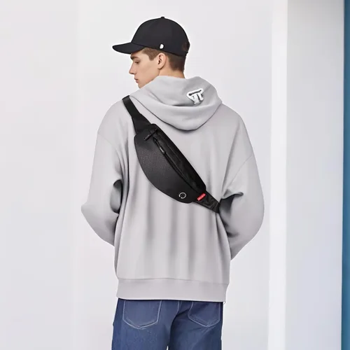 Vista 7 de TINYAT Riñonera grande de viaje ligera para hombres y mujeres con correa ajustable T206, Negro profundo/2003