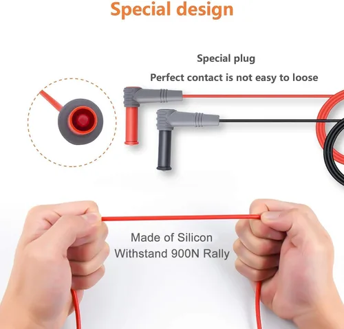 Vista 7 de KAIWEETS Pelacables autoajustable con kit de cables de prueba de electricista de silicona suave