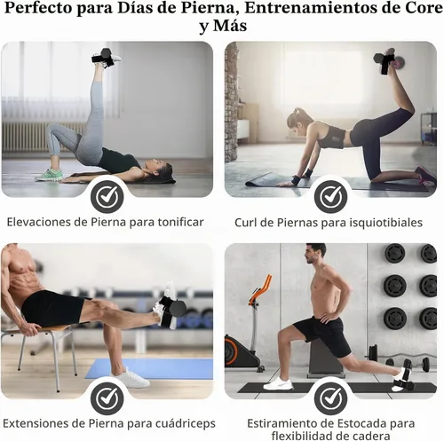 Vista 2 de Accesorio de Pie para Mancuerna para Entrenamiento de Piernas, Correas de Accesorio para Mancuerna Pie de Mono de Extensión para Entrenador de Negro