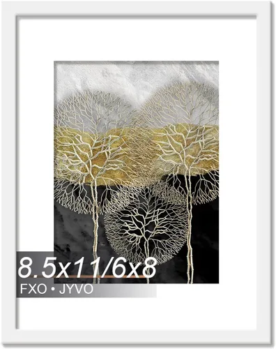 Vista 151 de Fxojyvo Marco de Fotos de 4x6, Muestra Foto de 3.5x5 con Paspartú o 4 x 6 Sin Paspartú, Liviano y de Alta Transparencia Marco de 4 por 6 para Pared