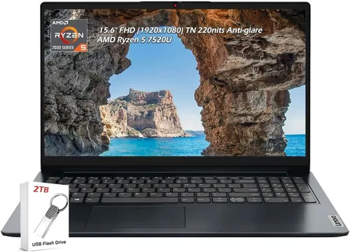 Vista 12 de Lenovo IdeaPad 3 portátil, pantalla FHD de 14.0 pulgadas, procesador AMD Ryzen 5 5500U, 8 GB de RAM, 256 GB de almacenamiento, gráficos AMD Radeon