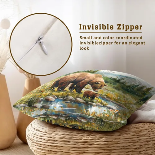 Vista 242 de Giwawa Juego de 2 fundas de almohada decorativas con diseño floral de girasol de 16 x 16 pulgadas, fundas de cojín decorativas para el hogar, sofá