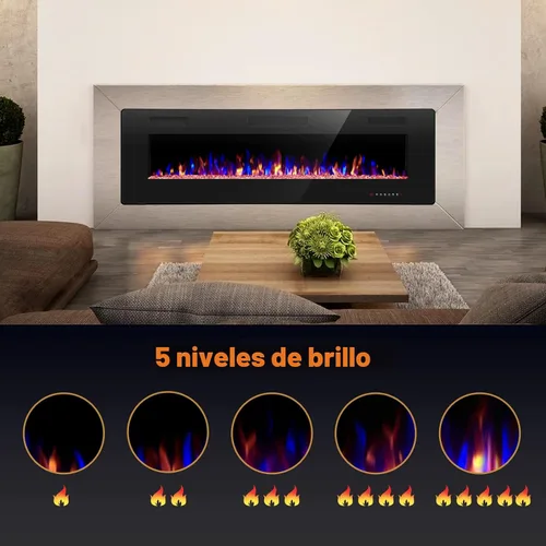 Vista 5 de R.W.FLAME - Chimenea empotrable ultrafina para pared (30 y 60 pulgadas)