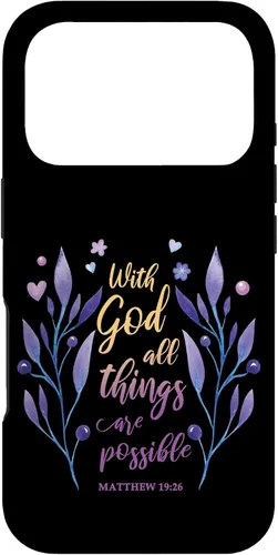 Vista 30 de with God All Things are Possible Matthew 19:26 Christian Case for iPhone 16