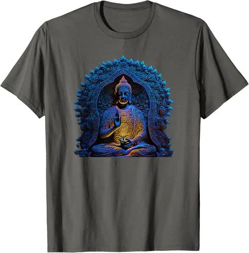 Vista 105 de Estatua de Buda Yoga Budismo Zen Buddhism Meditation T-Shirt Negro