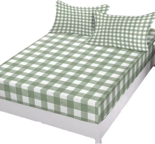 Vista 6 de Juego de sábanas bajeras de tamaño individual, juego de sábanas y fundas de almohada, 1 colcha elástica de bolsillo profundo para colchón de 16