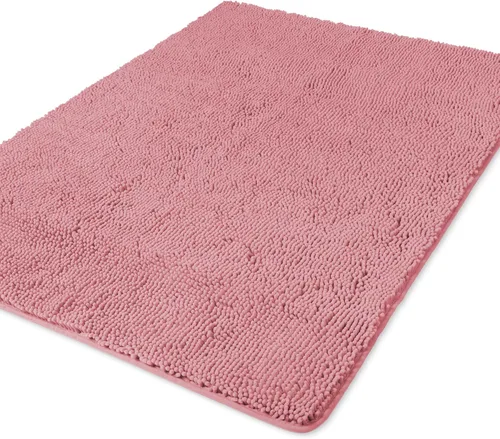 Vista 255 de Yeaban Alfombra de pasillo de baño de 24 x 72 pulgadas, antideslizante, alfombra de baño larga de felpilla gruesa, absorbente y lavable, alfombra