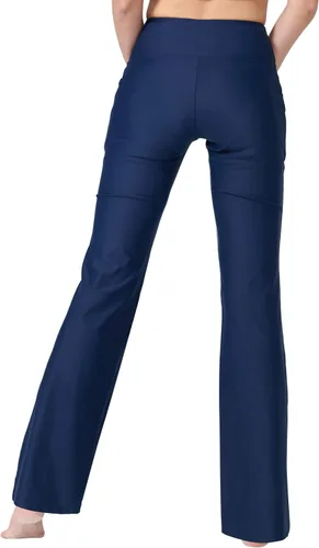 Vista 4 de Keolorn Pantalones de yoga para mujer con corte de bota y bolsillos, cintura alta, pantalones de entrenamiento para yoga