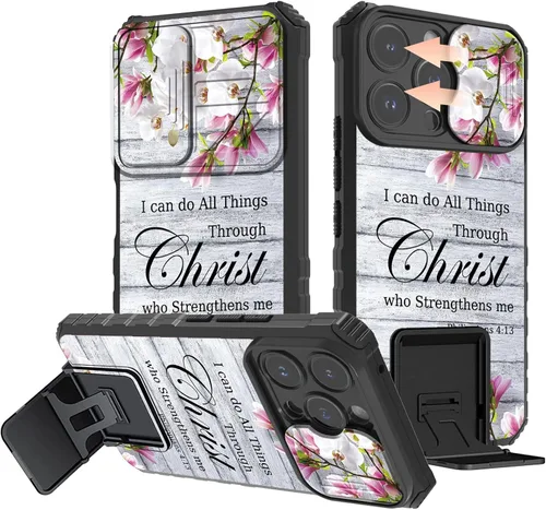 Vista 77 de Rossy Funda para iPhone 14 2022, para iPhone 14 con funda deslizante para cámara deslizante, soporte integrado, doble capa híbrida, a prueba de 1-37