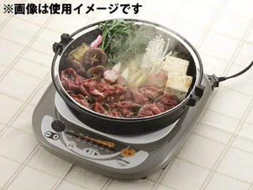 Vista 6 de JapanBargain 3868, Sukiyaki Nabe Pot Shabu Shabu Olla Caliente Pan con Tapa de Vidrio para Calefacción por Inducción Estufa IH