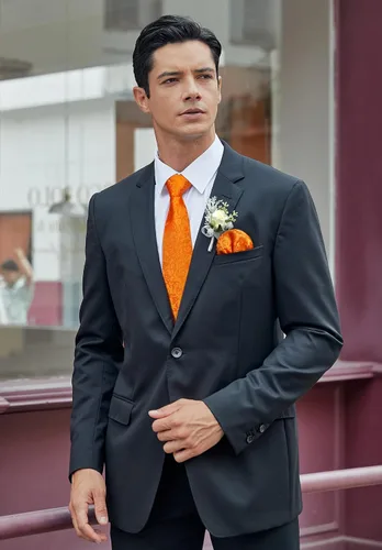 Vista 86 de Corbatas florales tejidas clásicas para hombre, corbata cuadrada de bolsillo, corbatas formales para hombres, boda con pañuelo