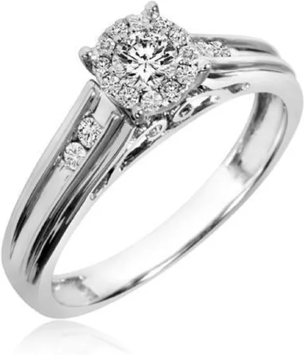 Vista 2 de SAN Collection - Anillo de boda para hombre con diseño de sus parejas (plata 925, 20150-WG)