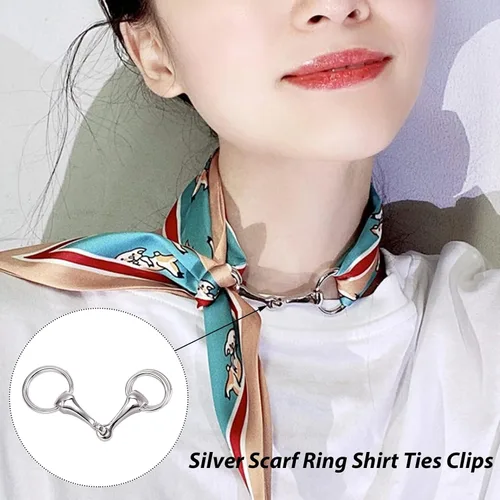 Vista 28 de 4 piezas de clip de anillo de bufanda para mujer, broche de perlas y flores, hebilla de metal para chal, accesorios de decoración para damas y niñas