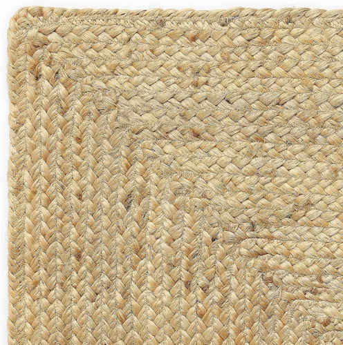Vista 4 de RedEarth · Alfombra rectangular - 2'x3' de yute natural trenzada con respaldo antideslizante - Alfombra boho tejida a mano para dormitorio, cocina