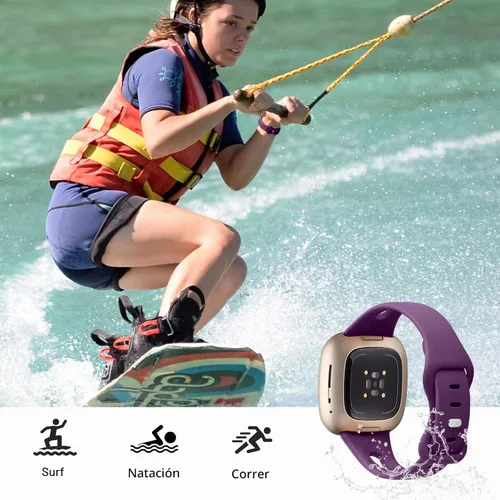 Vista 4 de Ouwegaga Compatible with Fitbit Versa 4 Bands for Woman/Sense 2/Sense/Versa 3 Bands for Men,Soft Silicone Slim Sport Strap Compatible with Fitbit
