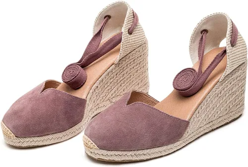 Vista 6 de U-lite - Alpargatas con puente de 3 para mujer, clásicas y suaves, con cordones.