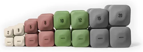Vista 17 de WeGym SafeGrip Square Dumbbells with Anti Slip Handles, Aesthetic Free Weights for Home Workouts, Stable Design Prevents Rolling during Floor