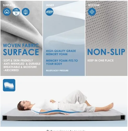 Vista 4 de KingChii Cover for Memory Foam Camping Mattress Pad Velvet Cover Outdoor Mat Sleeping Pad