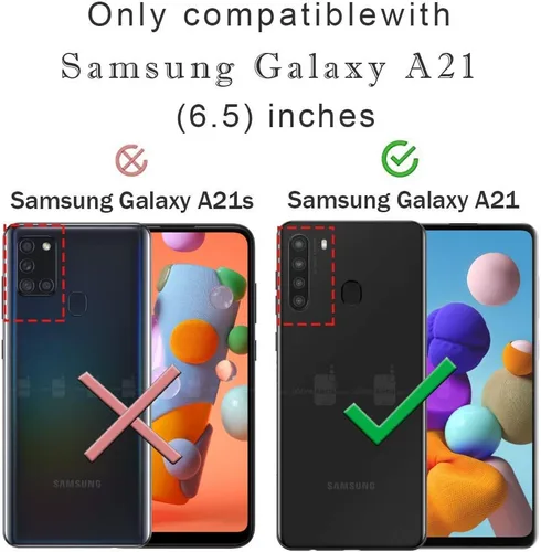 Vista 2 de Funda para teléfono Galaxy A21, funda para teléfono Samsung A21, con protector de pantalla, diseño bien hecho, a prueba de golpes, delgada