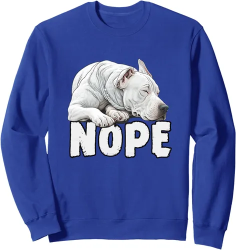 Vista 4 de Dogo Argentino Nope Funny Lazy Pet Dog Cute Sweatshirt