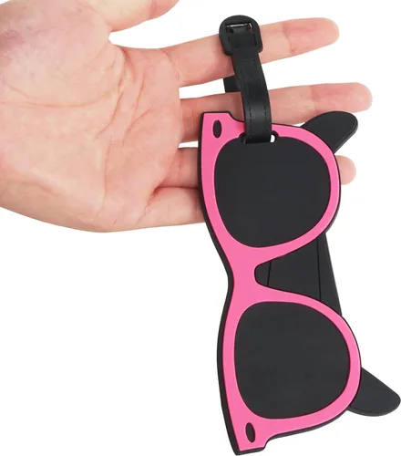 Vista 4 de OVOV Paquete de 6 lindas etiquetas de equipaje para maletas, vacaciones de verano, etiquetas personalizadas para bolsas de viaje tropicales con lazo