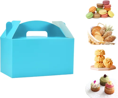 Vista 5 de HUAPRINT Paquete de 30 cajas de regalo azules, 9.45 x 5 x 5 pulgadas, caja de regalo para fiesta, cumpleaños, baby shower, boda, Navidad