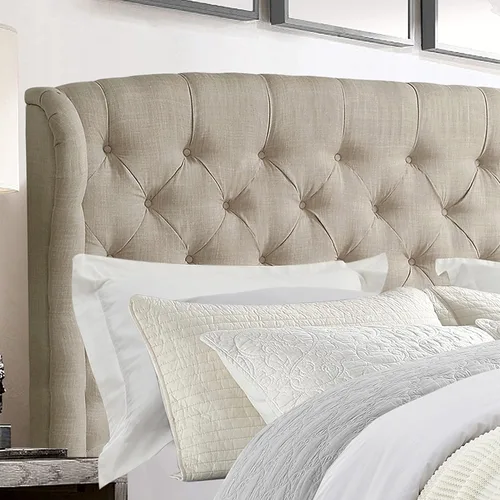 Vista 5 de Rosevera Marcelle - Marco de cama con respaldo de alas con cabecera ajustable de diseño distintivo, tapizado con botones para dormitorio, soporte
