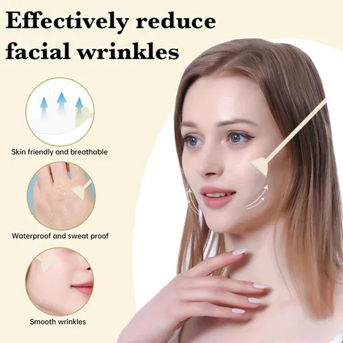 Vista 4 de Cinta de estiramiento facial invisible, cinta invisible de estiramiento facial y bandas en forma de V, herramientas faciales para arrugas y líneas