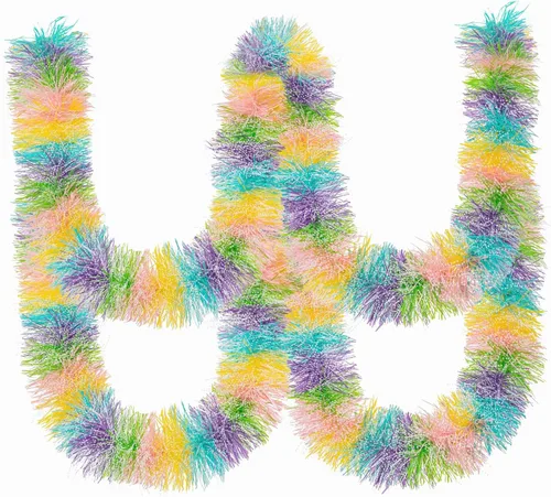 Vista 9 de Guirnalda de oropel de Pascua de 33 pies con diseño de huevo de Pascua metálico con confeti, guirnalda colgante de primavera, decoración para árbol