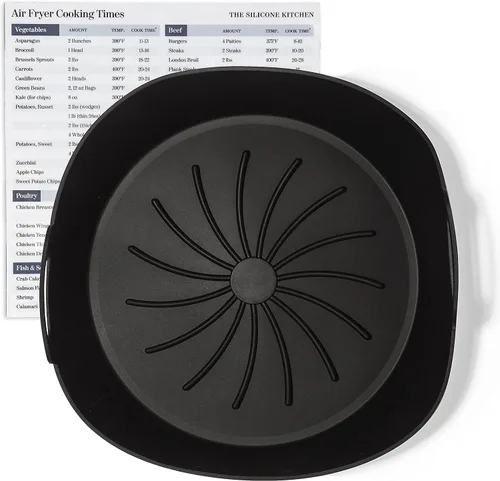 Vista 8 de The Silicone Kitchen Forro de silicona reutilizable para freidora de aire con imán de tabla de conversión, apto para lavavajillas, sin BPA, 7.5