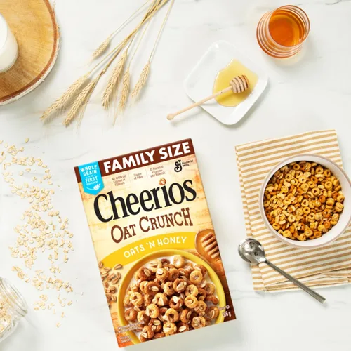 Vista 5 de Cheerios Avena Crunch Oats 'N Honey Cereal, 516g/18.2 oz, importado de Canadá)