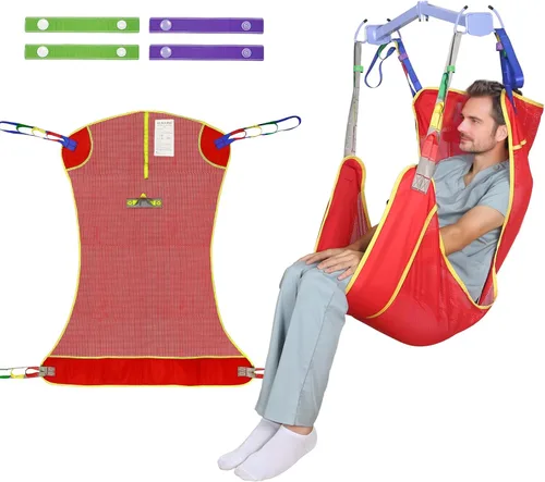 Vista 12 de EZ Assistive Eslinga universal de elevación de pacientes de cuerpo completo para elevación o traslado de pacientes, honda de elevación con tela