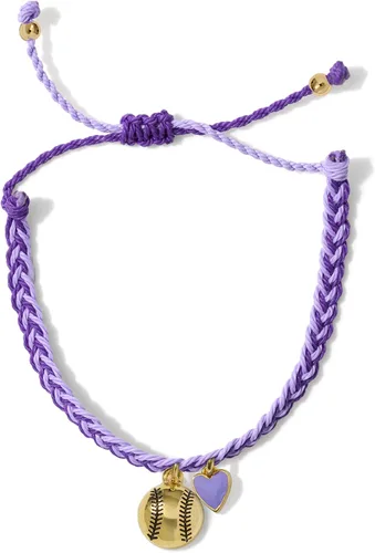 Vista 4 de GIMMEDAT Pulsera deportiva de oro con corazón de sóftbol, 100% impermeable, ajustable, regalo de joyería para equipos