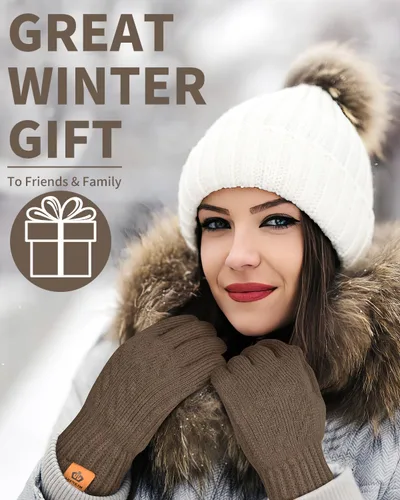 Vista 6 de Guantes térmicos de invierno, forro polar, para pantalla táctil, elásticos, cálidos, para correr, ciclismo, equitación, hombres y mujeres