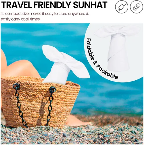 Vista 6 de Simplicity - Sombrero con protección solar UV UPF 50 para mujer, convertible en visera para playa