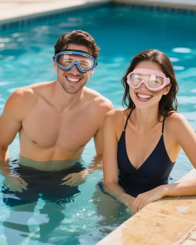Vista 9 de Gafas de natación, visión amplia, visión clara, gafas de natación para adultos, protección UV antivaho, sin fugas, gafas de piscina
