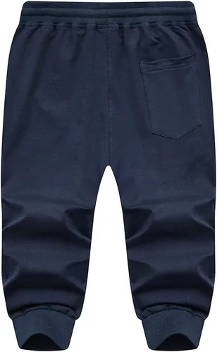 Vista 4 de MAGNIVIT Pantalones capri 34 para hombre, para entrenamiento, gimnasio, debajo de la rodilla, pantalones cortos con cremallera, bolsillos