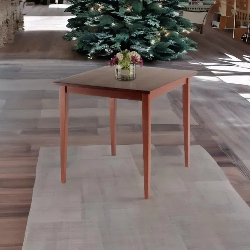 Vista 4 de Ergode Mesa de comedor compacta de madera, acabado de nogal, construcción sólida, fácil montaje