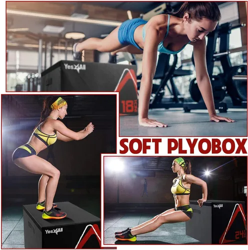 Vista 5 de Yes4All Caja pliométrica ajustable de espuma suave, entrenador de saltos - Para ejercicios pliométricos y acondicionamiento, múltiples variaciones