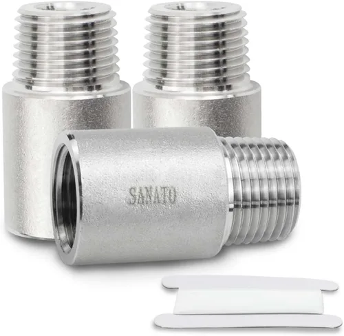 Vista 7 de SANATO 3 piezas SS 304 forja pezón fundido piple, 3/4 "NPT x 3/4" NPT macho roscado, 1.969 in accesorios de tubería